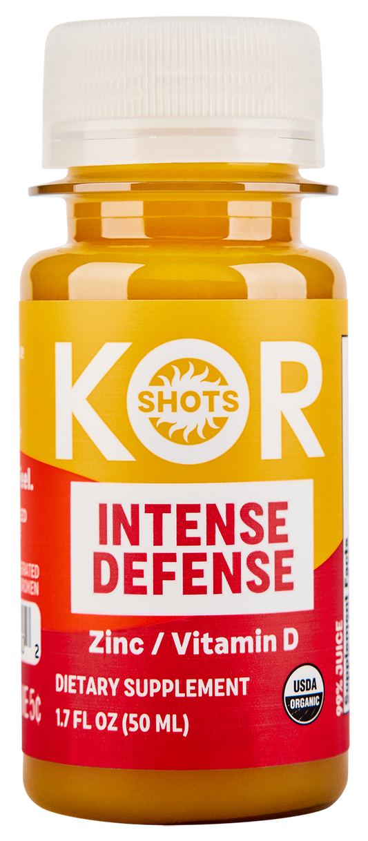 Intense Defense shot bottle with Zinc and Vitamin D. 1.7 fl. oz.